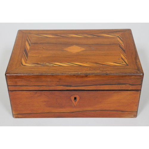 320 - A 19th Century parquetry inlaid rosewood writing slope.