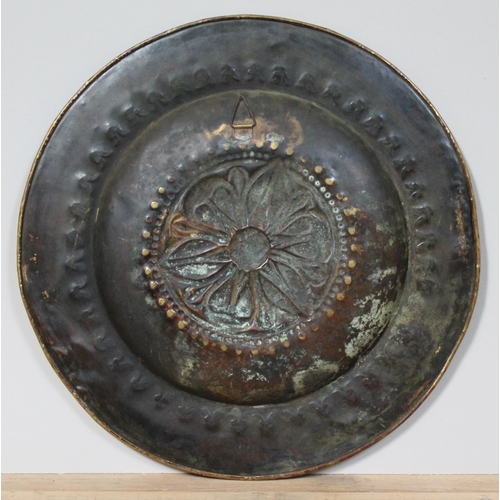 328 - A German Alms brass dish circa 17th Century, diam. 50cm.