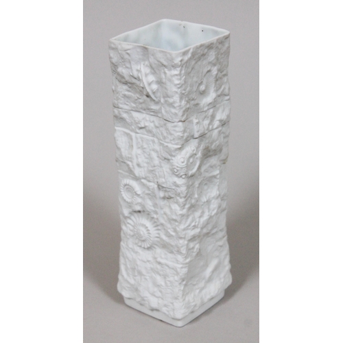 333 - A German Modernist textured bisque vase by Kaiser, height 29cm.