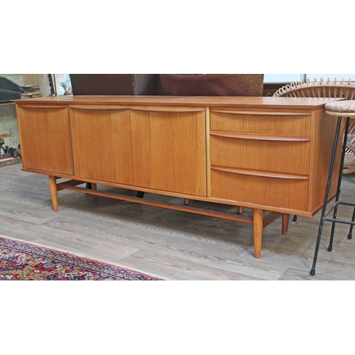 57 - A 1960s teak sideboard, length 198cm.