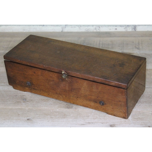 85 - A 19th Century mahogany cased music box, length 35cm - as found.