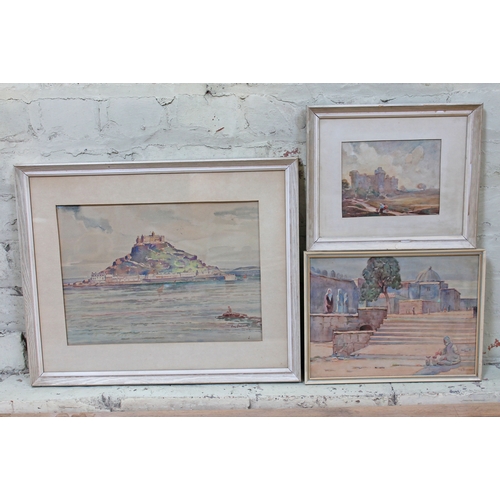 286 - Tom Anderton, a group of three watercolours, 17cm x 13cm, 30cm x 22cm & 35cm x 25cm.