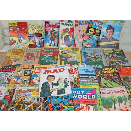 376 - A quantity of comics including Bugs Bunny and Walt Disney, Mighty Mouse, Mighty Samson, Sgt Fury, El... 