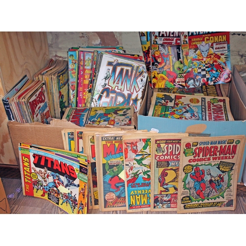 382 - 500+ UK Marvel comics including Spiderman, Titan, Avengers, Tank Girl etc.