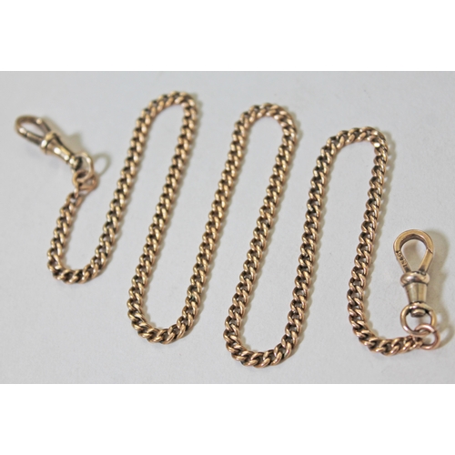 153 - A 9ct gold chain, length 41cm, weight 12.9 grams, each link marked 375 9, clasps marked 9c.