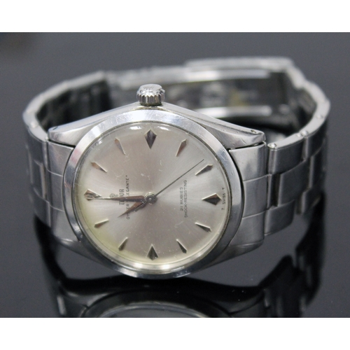 101 - A Gentlemans stainless steel Rolex Tudor Oyster 'Elegante' wrist watch, the round silver dial having... 