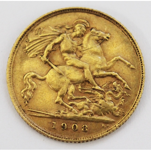 111 - An Edward VII 1908 half sovereign