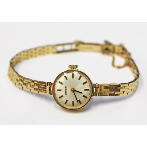 121 - A 9ct gold Zenith ladies wristwatch, gross weight 13.4 grams.