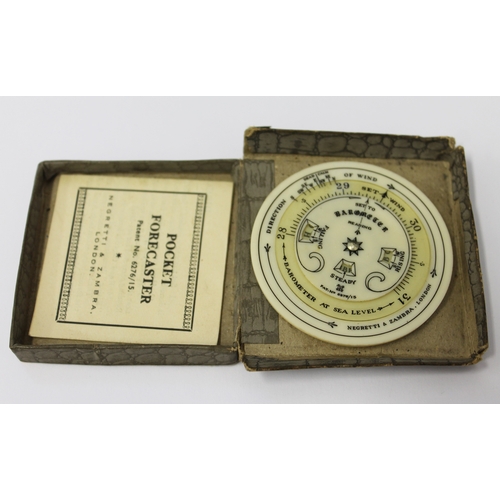 135 - A Negretti & Zambra Pocket Forecaster with box and instructions.