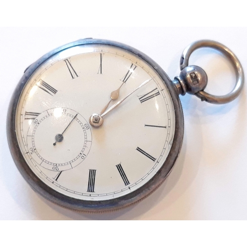 164 - A silver pocket watch, diam. 4.5cm