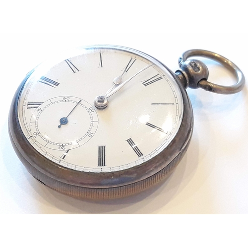 164 - A silver pocket watch, diam. 4.5cm