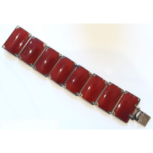 179 - A Norwegian Sterling silver and enamel bracelet by Knut Andreas Rasmussen, length 18cm.