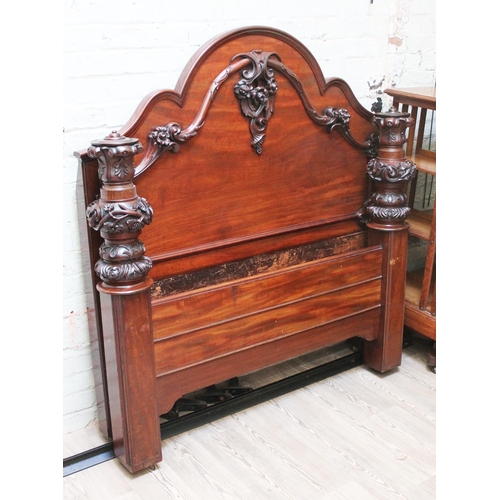 67 - A Victorian mahogany double bed frame.