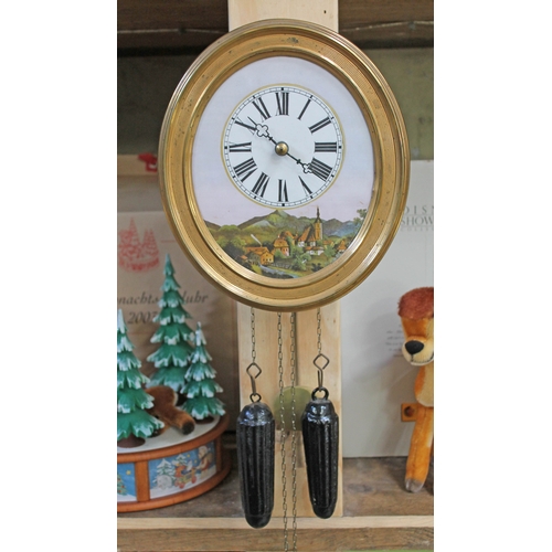 86 - A German black forest picture dial wall clock.