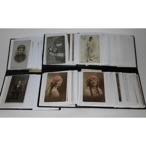 450 - Three albums comprising mainly pre WWI actress photo cards, mostly signed, approx. 130 cards.