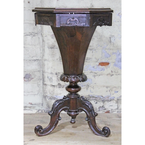 99 - A Victorian rosewood sewing or work table of typical form, height 72cm.