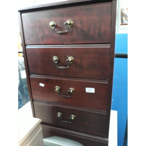 661 - Veneered chest of drawers and a bedside cabinet