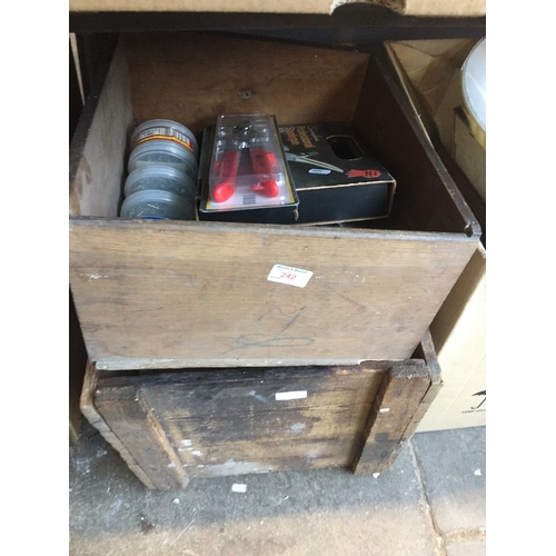 242 - 2 wooden boxes with various tools