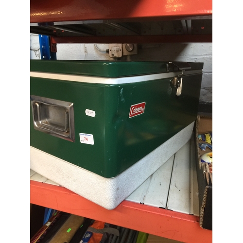 74 - A Coleman cooler box