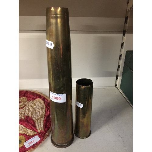 1000 - 2 brass shell cases