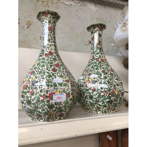 761 - A pair of Royal Doulton vases 