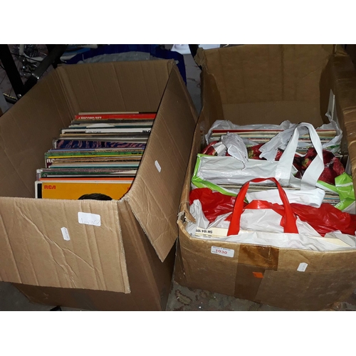 1030 - 2 boxes and a bag of records