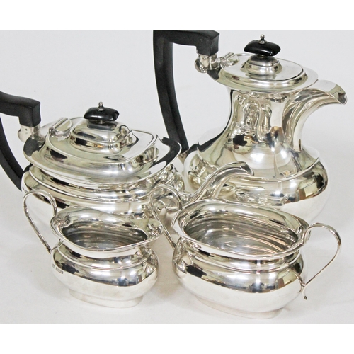 103 - A hallmarked silver tea set, gross wt. 60oz.