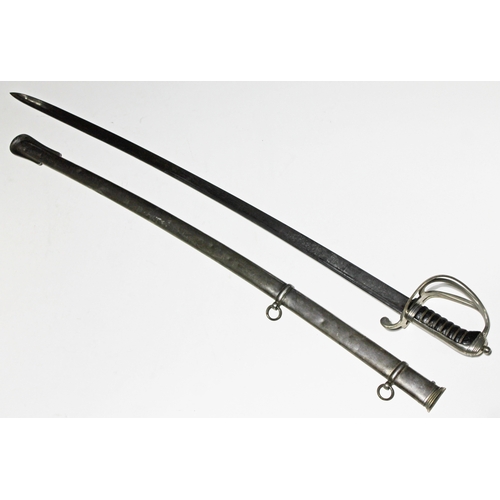 342 - A British 1821 pattern cavalry officers sabre with scabbard, blade length 90cm.