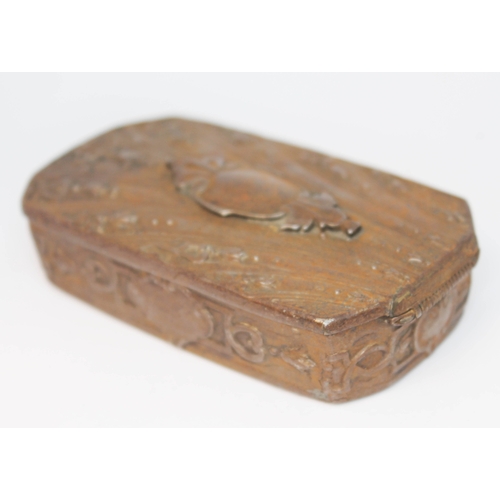 199 - An 18th century continental steel snuff box, length 9.5cm, width 6cm.