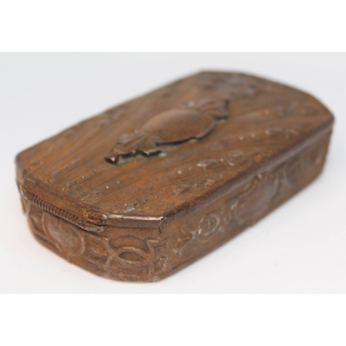 199 - An 18th century continental steel snuff box, length 9.5cm, width 6cm.