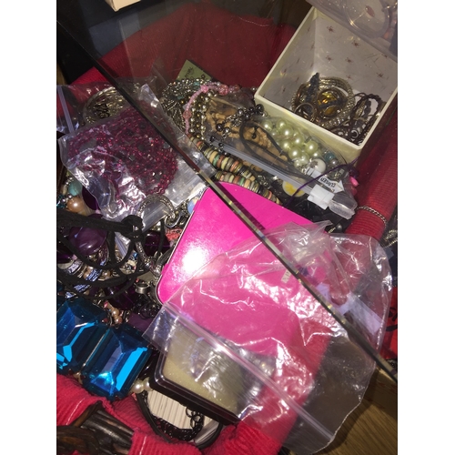 1002 - Two boxes of costume jewellery