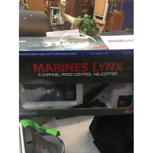 225 - A Marines Lynx remote controlled helicopter ( boxed and unused )