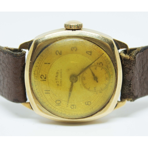 119 - A Rotary 'Super Sports' 1940s hallmarked 9ct gold mechanical wristwatch, the signed silvered dial ha... 