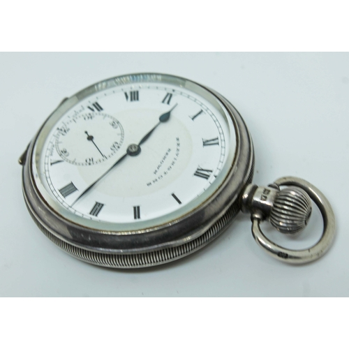 135 - A Bravingtons 'The Renown' hallmarked silver pocket watch with 23 jewel movement, case diameter 49mm... 