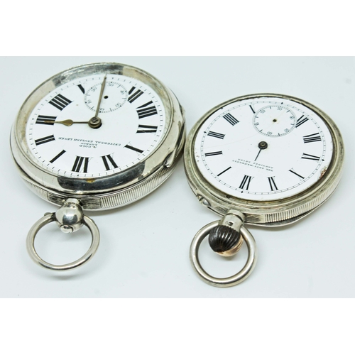 137 - Two hallmarked silver pocket watches; The Anti Magnetic Longines Lever and an A. Gold London Univers... 