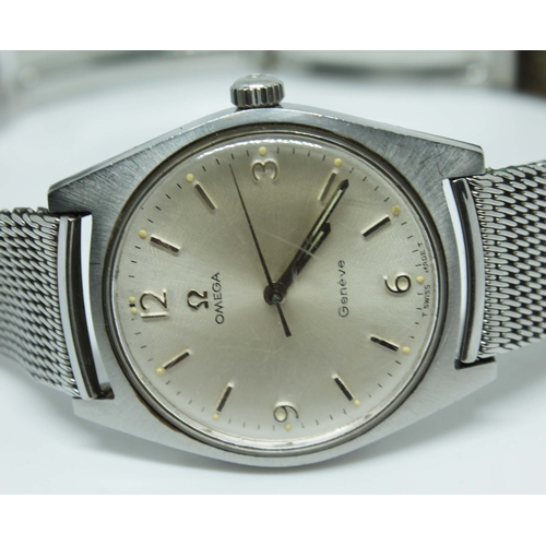 144 - A gents Omega Geneve stainless steel watch, ref. 27814304, calibre 601, later strap, case diam.