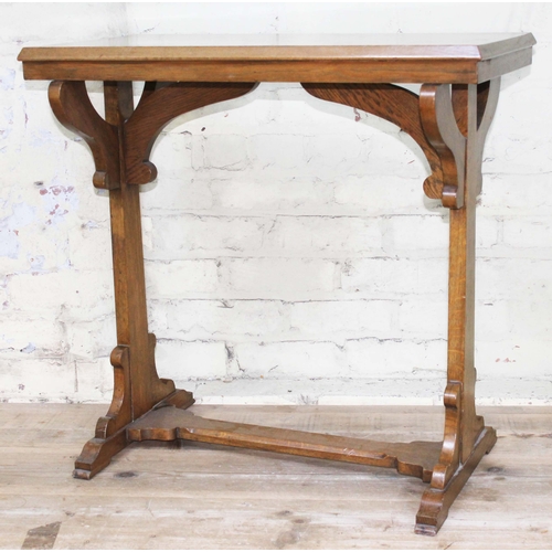 65 - A Victorian ecclesiastical style oak side table, height 72cm, width 75cm, depth 40cm.