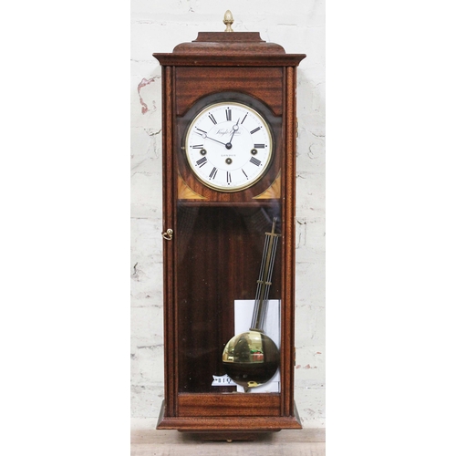 78 - A Knight & Gibbons 8 day mahogany wall clock, length 71cm.