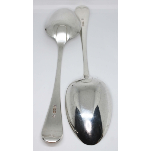 100 - A pair of hallmarked silver serving spoons, wt. 5oz.