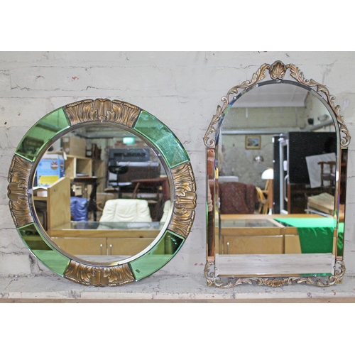 80 - Two Art Deco mirrors, diam. 59cm, height 70cm.