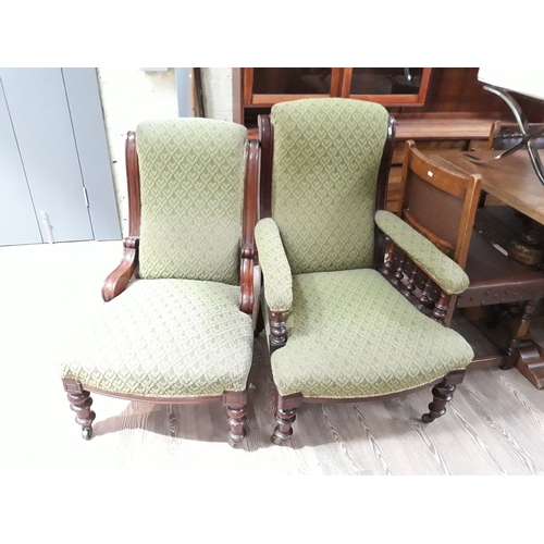 90 - A pair of Victorian chairs.