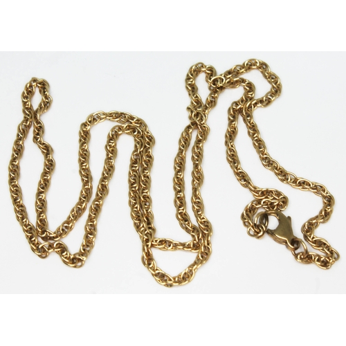 113 - A 9ct gold chain, marked '9K', length 50cm, wt. 6.3g.