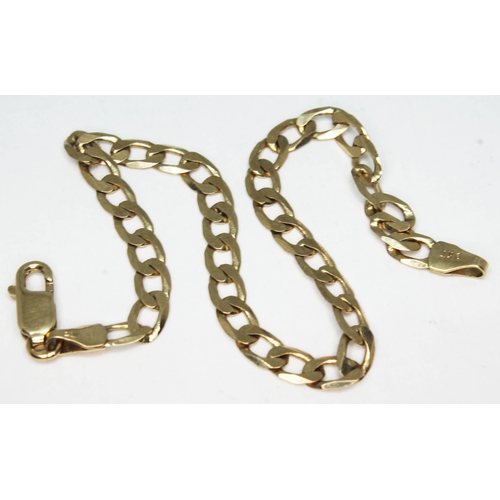 162 - A 9ct gold bracelet, marked '9KT' and also with import marks, length 18cm, wt. 4g.