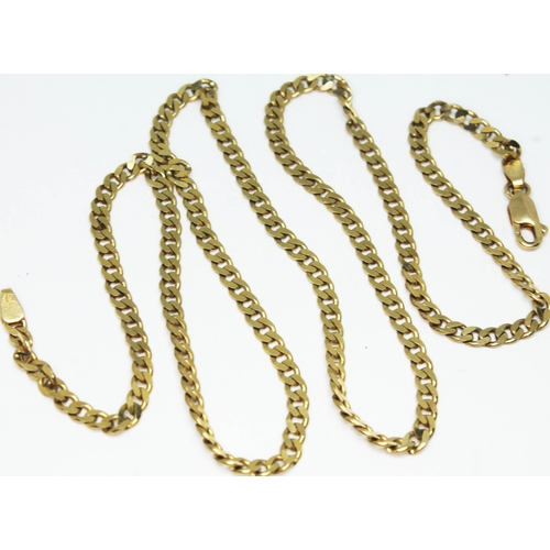 166 - A 9ct gold chain, marked '375' and also with import marks, length 50cm, wt. 8.6g.