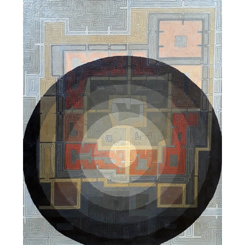 69 - Gerald Rickards (British 20th Century 1931-2006), untitled, abstract/op art oil on canvas, 53cm x 66... 