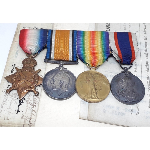 95 - WWI Royal Navy group of four award to Edward George Barret K22587 comprising 1914-15 star, British W... 