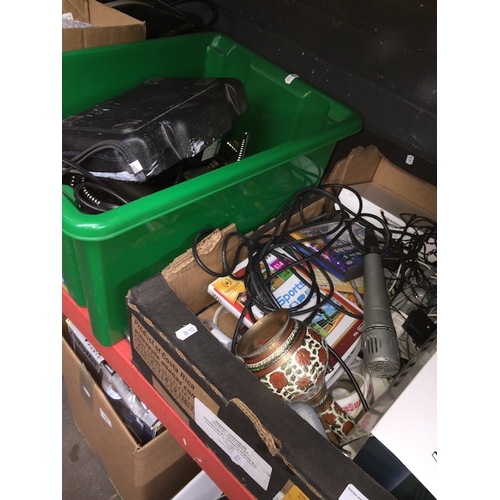 146 - Two boxes of misc, including tools, Wii console etc