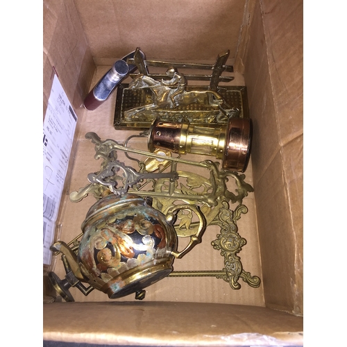 152 - A box of brassware