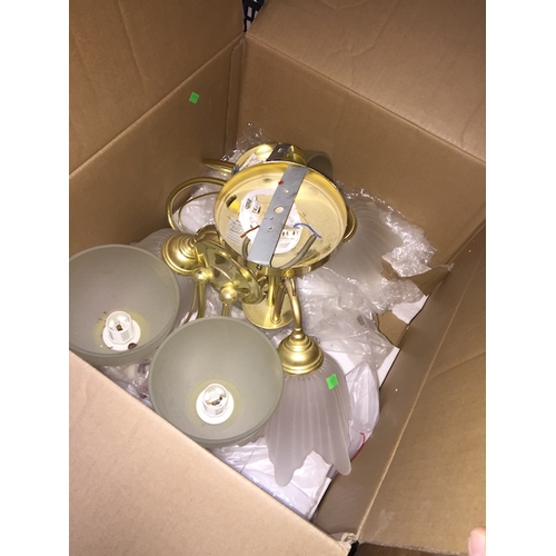 210 - Ceiling light fitting with glass shades