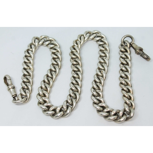 130 - A hallmarked silver chain, length 41cm, wt. 86.3g.